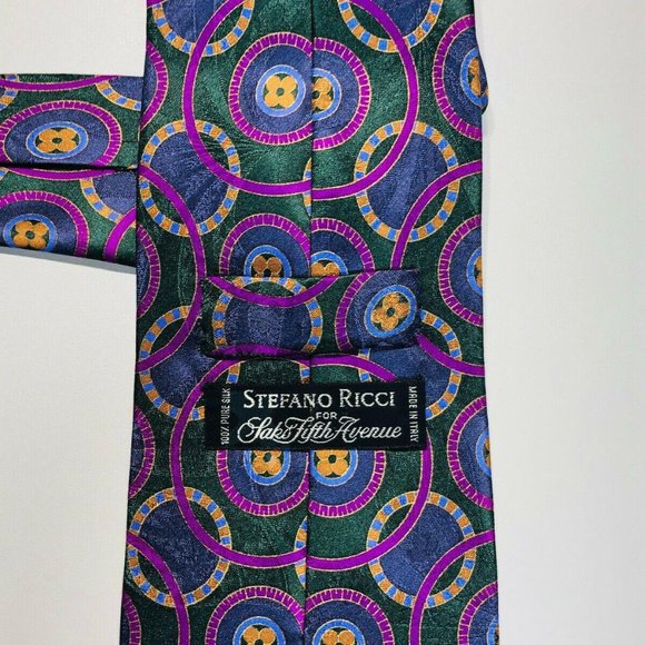 Stefano Ricci Vibrant Multicolor Geometric tie - Picture 4 of 6